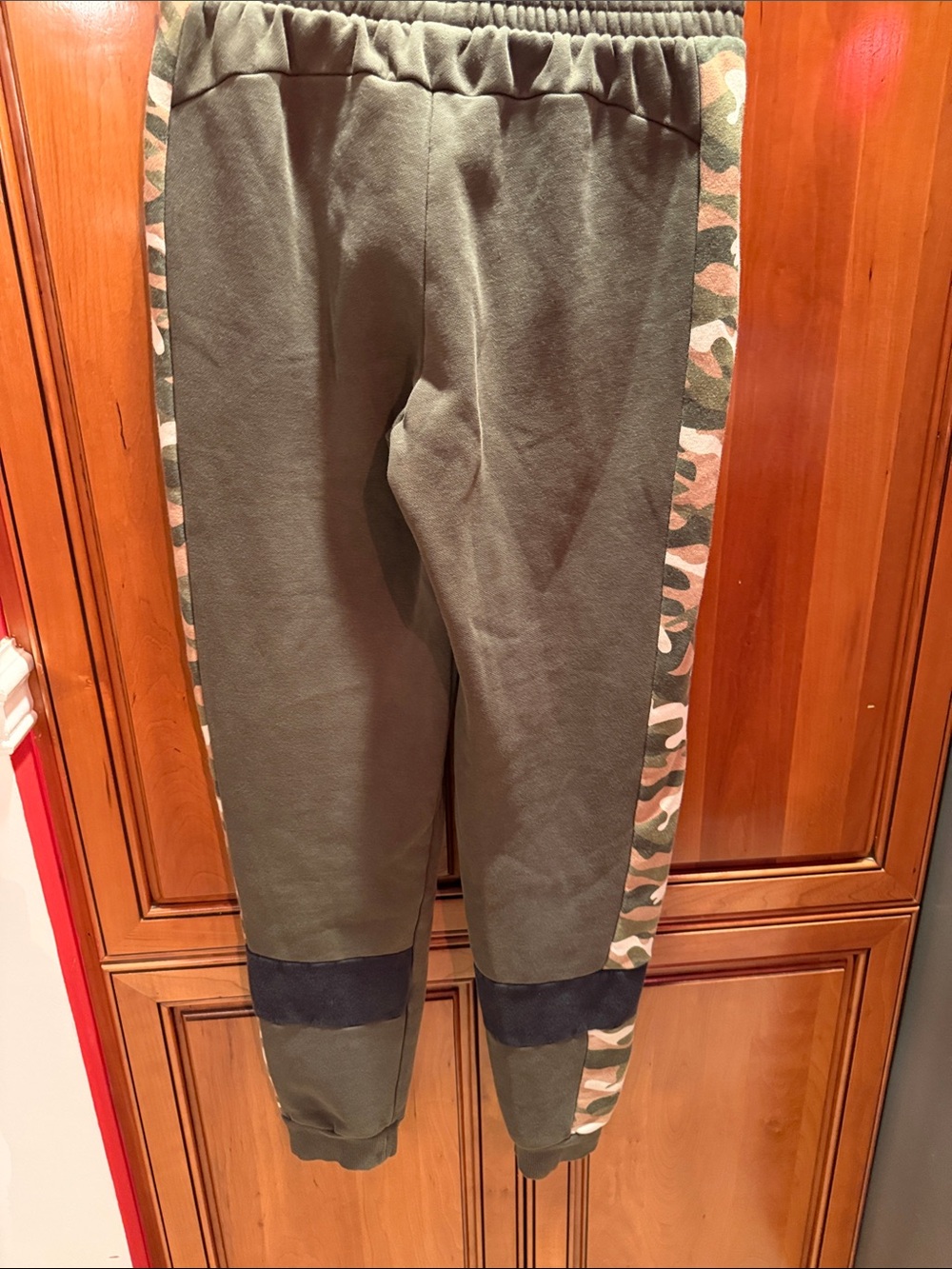 Puma Olive Green Joggers with Camouflage Side Panels - Picture 7 of 7